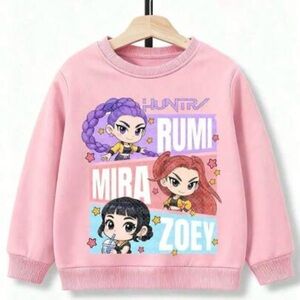 Kpop demon hunters HUNTRIX bundle Pink Graphic Sweatshirt and sueter